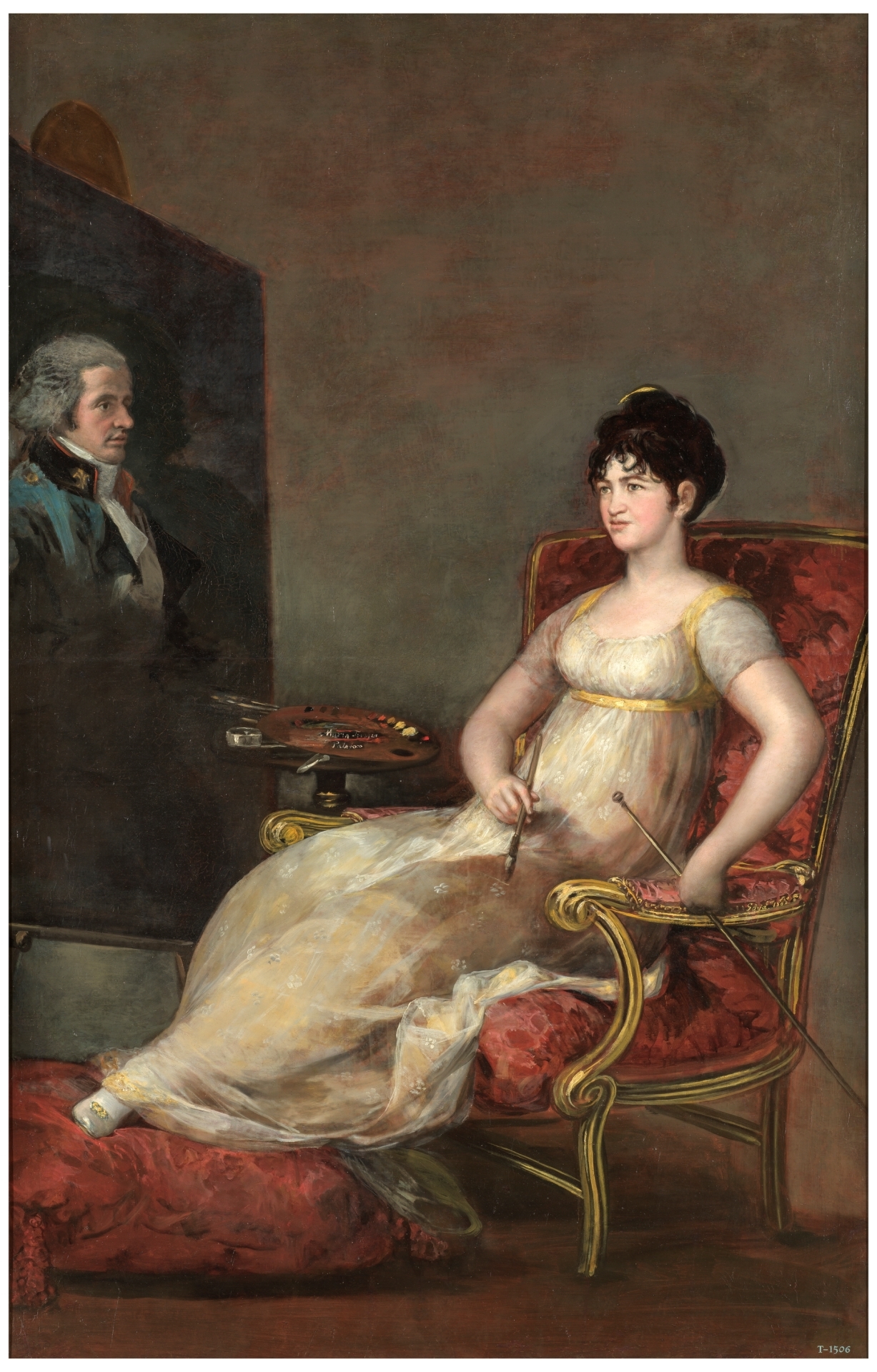 The Marchioness of Villafranca Painting her Husband