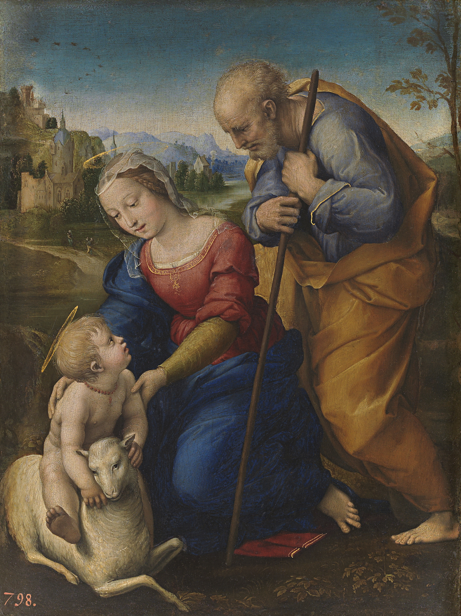 The Holy Family with a Lamb